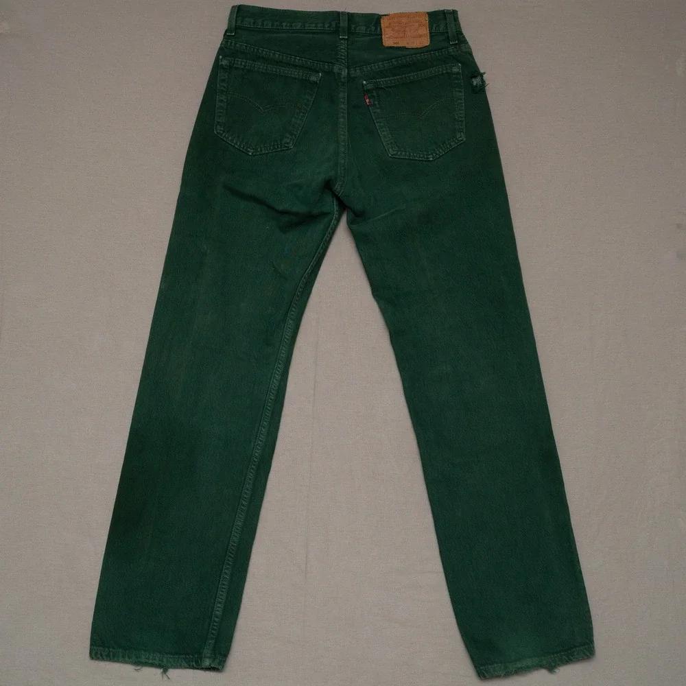 Vintage 90s Levis 501 XX Bright Forest Green USA Made 30
